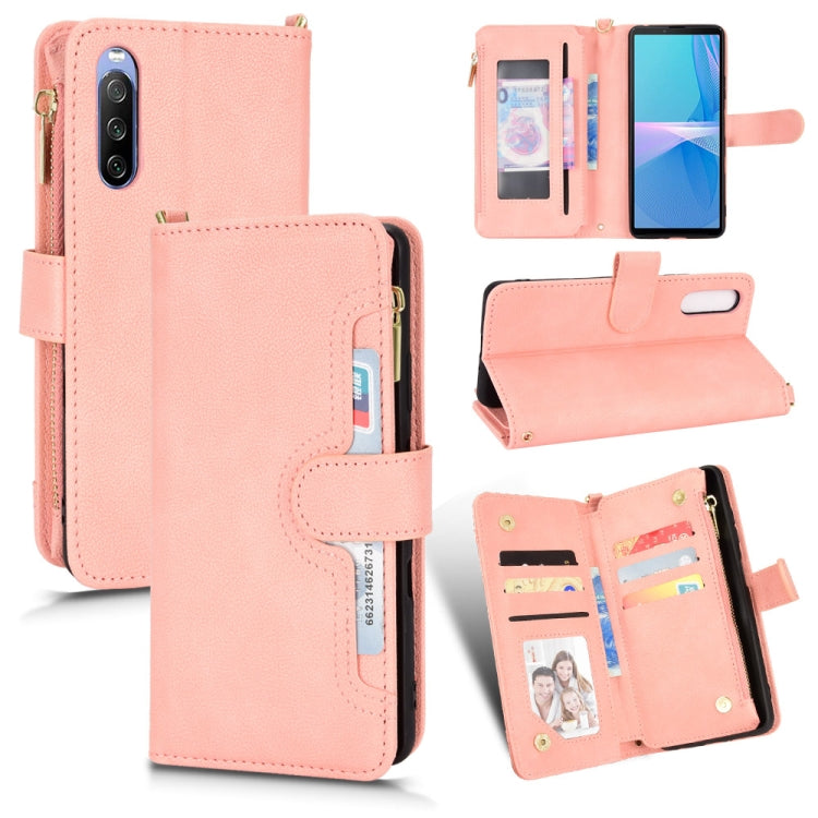 For Sony Xperia 10 III Litchi Texture Zipper Leather Phone Case