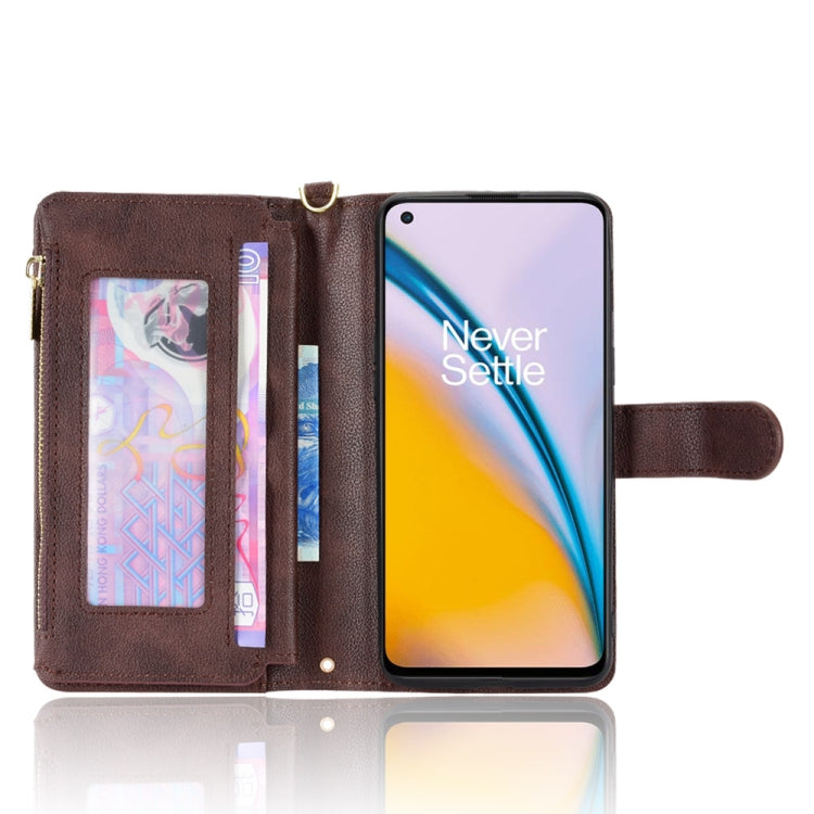 For OnePlus Nord 2 5G Litchi Texture Zipper Leather Phone Case