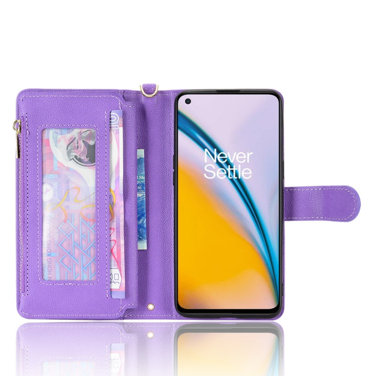 For OnePlus Nord 2 5G Litchi Texture Zipper Leather Phone Case