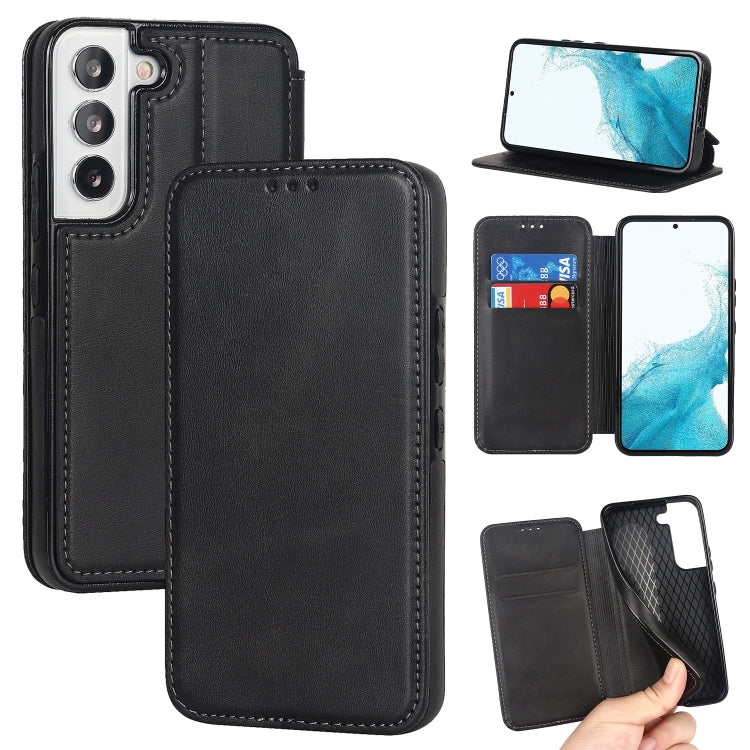 For Samsung Galaxy S22 5G Knight Magnetic Suction Leather Phone Case