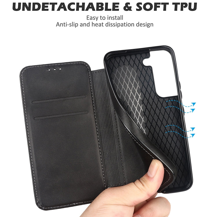 For Samsung Galaxy S22 5G Knight Magnetic Suction Leather Phone Case