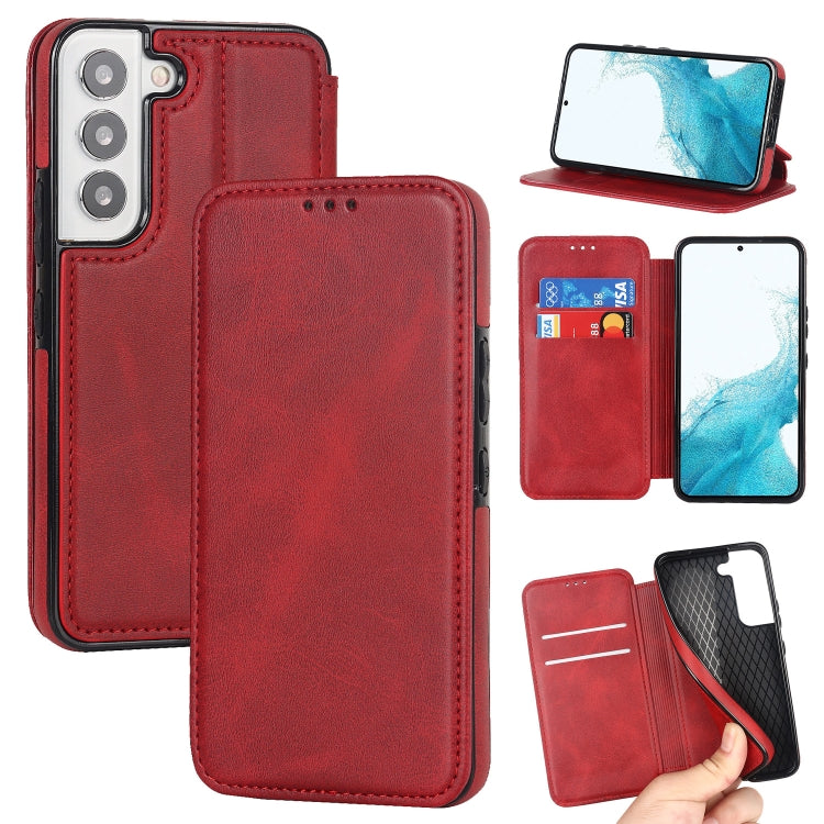 For Samsung Galaxy S22 5G Knight Magnetic Suction Leather Phone Case