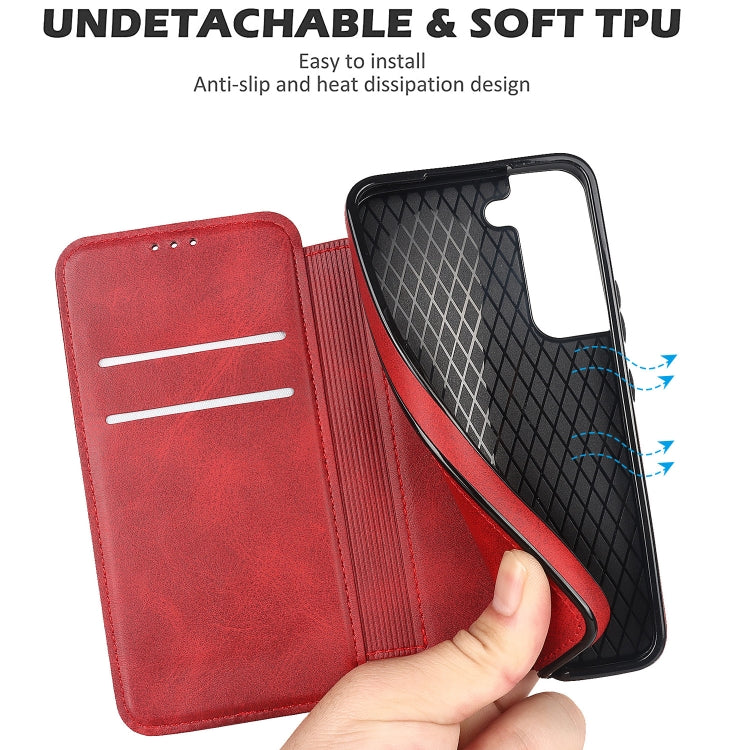 For Samsung Galaxy S22 5G Knight Magnetic Suction Leather Phone Case