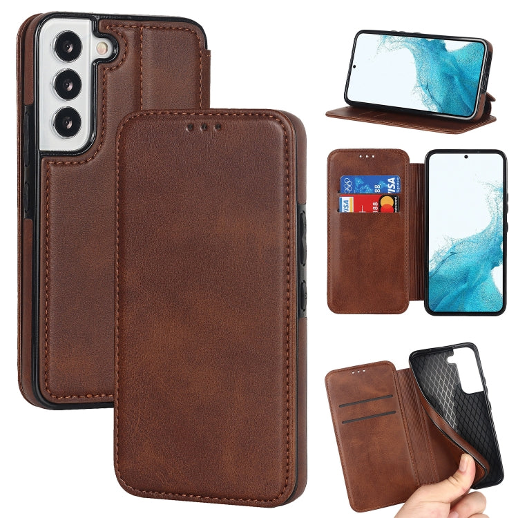 For Samsung Galaxy S22 5G Knight Magnetic Suction Leather Phone Case