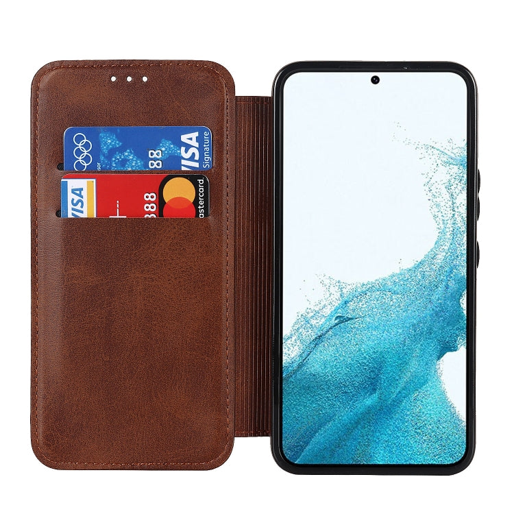 For Samsung Galaxy S22 5G Knight Magnetic Suction Leather Phone Case