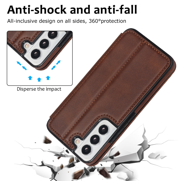 For Samsung Galaxy S22 5G Knight Magnetic Suction Leather Phone Case