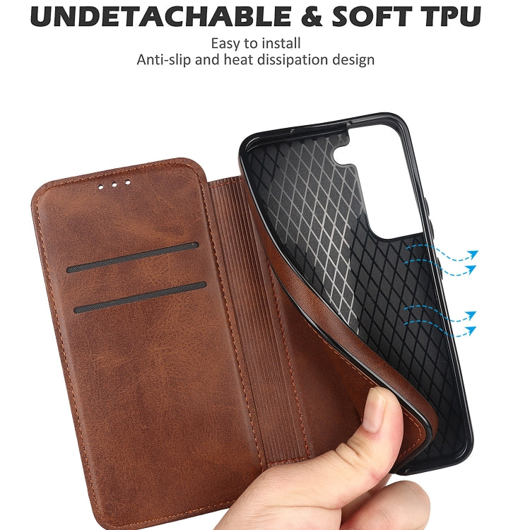 For Samsung Galaxy S22 5G Knight Magnetic Suction Leather Phone Case
