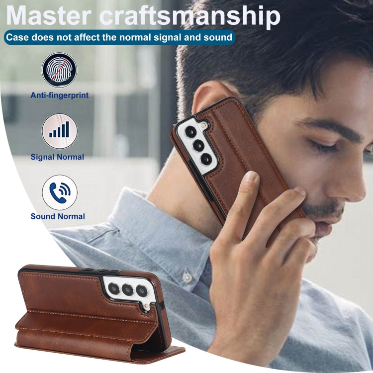 For Samsung Galaxy S22 5G Knight Magnetic Suction Leather Phone Case
