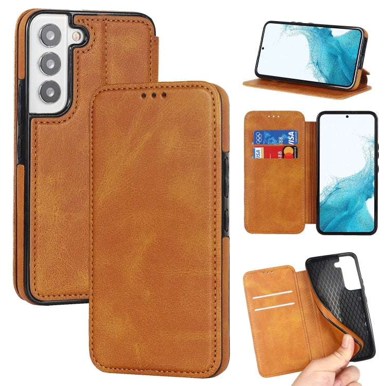 For Samsung Galaxy S22 5G Knight Magnetic Suction Leather Phone Case