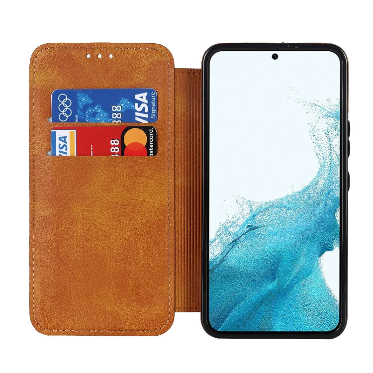 For Samsung Galaxy S22 5G Knight Magnetic Suction Leather Phone Case