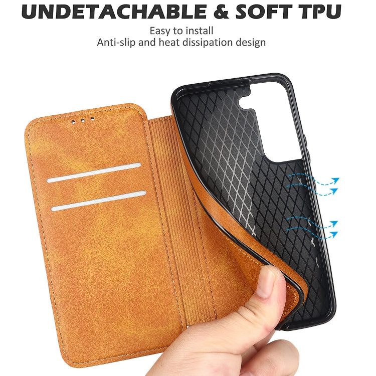 For Samsung Galaxy S22 5G Knight Magnetic Suction Leather Phone Case