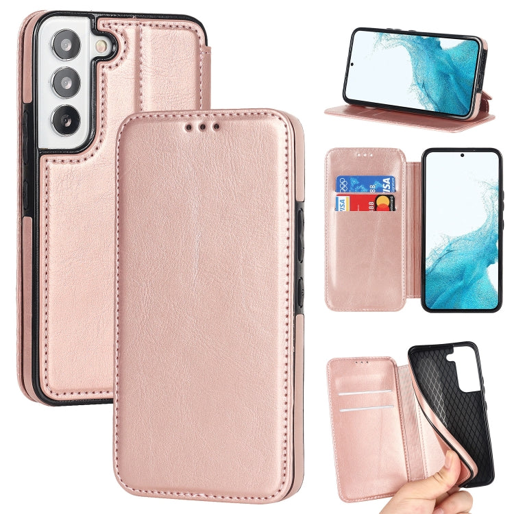 For Samsung Galaxy S22+ 5G Knight Magnetic Suction Leather Phone Case
