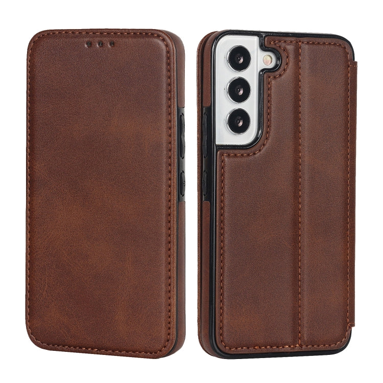 For Samsung Galaxy S22+ 5G Knight Magnetic Suction Leather Phone Case