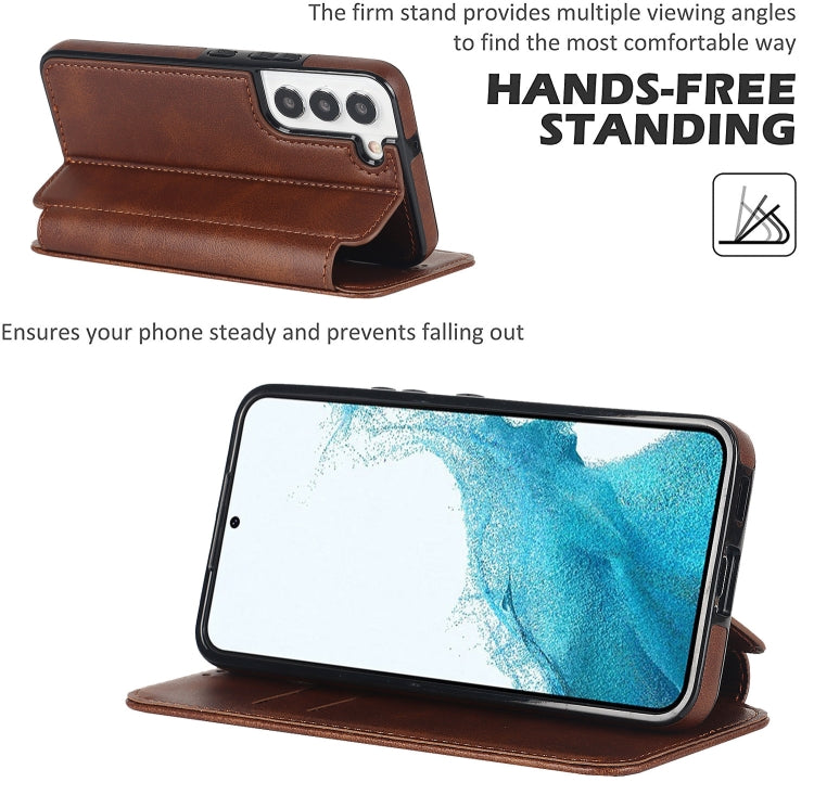 For Samsung Galaxy S22+ 5G Knight Magnetic Suction Leather Phone Case