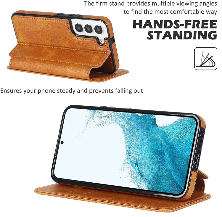 For Samsung Galaxy S22+ 5G Knight Magnetic Suction Leather Phone Case