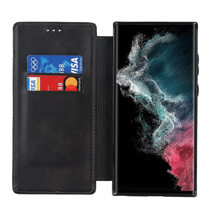 For Samsung Galaxy S22 Ultra 5G Knight Magnetic Suction Leather Phone Case