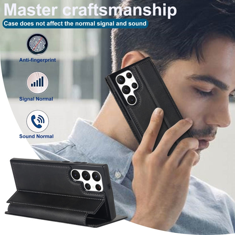For Samsung Galaxy S22 Ultra 5G Knight Magnetic Suction Leather Phone Case