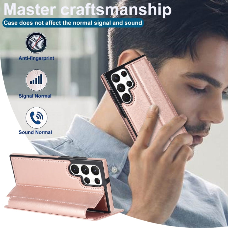For Samsung Galaxy S22 Ultra 5G Knight Magnetic Suction Leather Phone Case