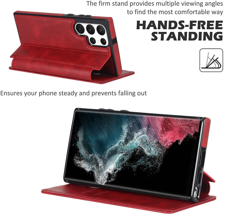 For Samsung Galaxy S22 Ultra 5G Knight Magnetic Suction Leather Phone Case