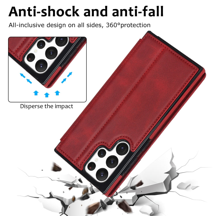 For Samsung Galaxy S22 Ultra 5G Knight Magnetic Suction Leather Phone Case