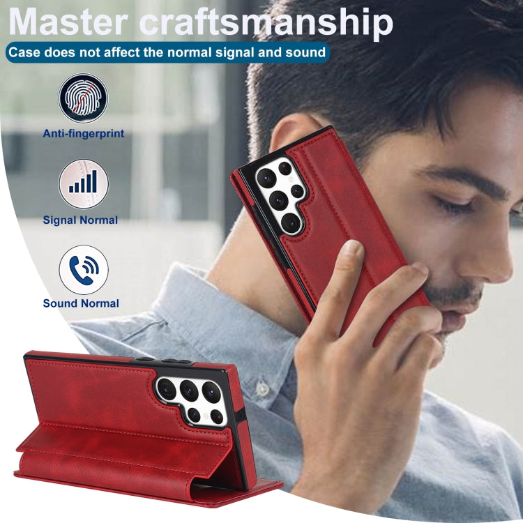 For Samsung Galaxy S22 Ultra 5G Knight Magnetic Suction Leather Phone Case