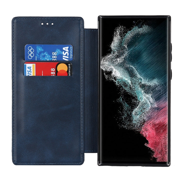 For Samsung Galaxy S22 Ultra 5G Knight Magnetic Suction Leather Phone Case