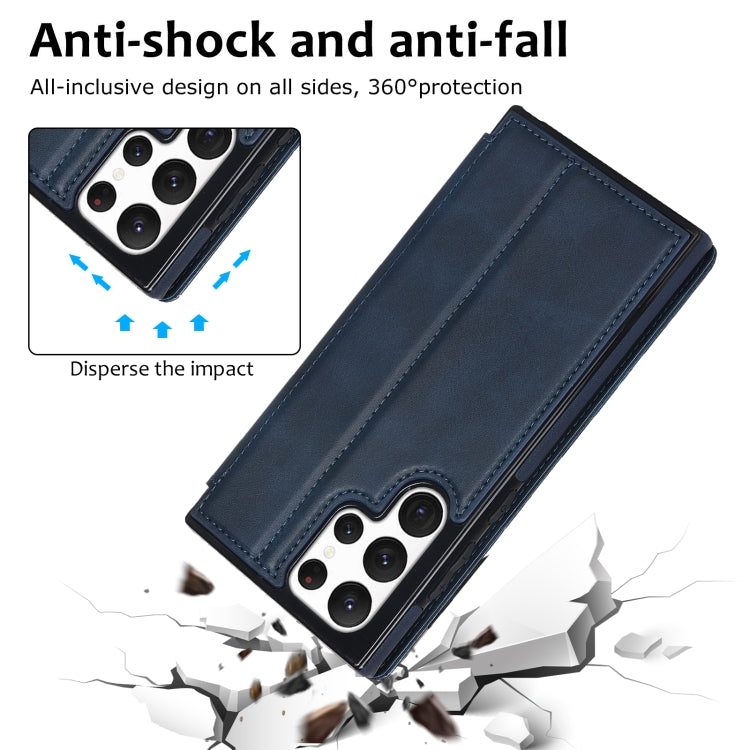 For Samsung Galaxy S22 Ultra 5G Knight Magnetic Suction Leather Phone Case
