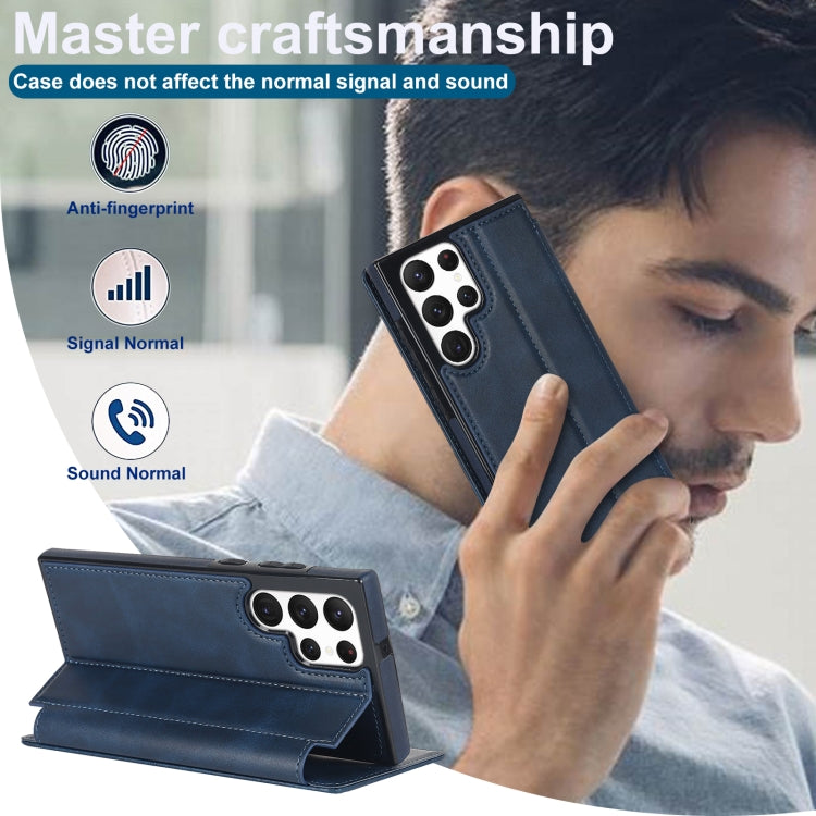 For Samsung Galaxy S22 Ultra 5G Knight Magnetic Suction Leather Phone Case
