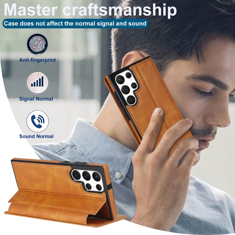 For Samsung Galaxy S22 Ultra 5G Knight Magnetic Suction Leather Phone Case