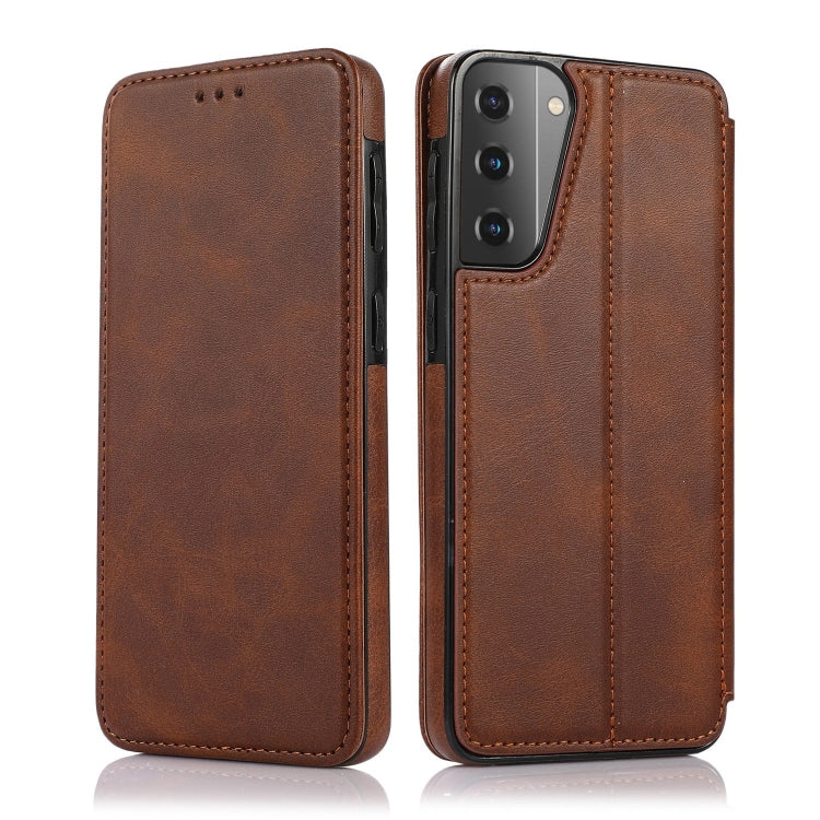 For Samsung Galaxy S21+ 5G Knight Magnetic Suction Leather Phone Case