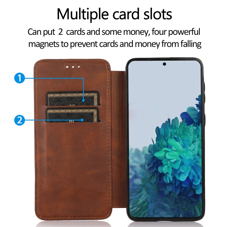 For Samsung Galaxy S21+ 5G Knight Magnetic Suction Leather Phone Case