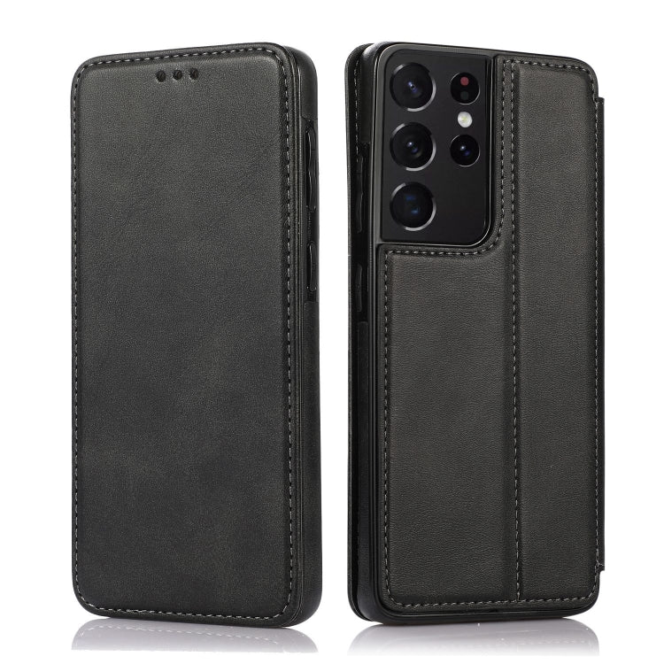 For Samsung Galaxy S21 Ultra 5G Knight Magnetic Suction Leather Phone Case