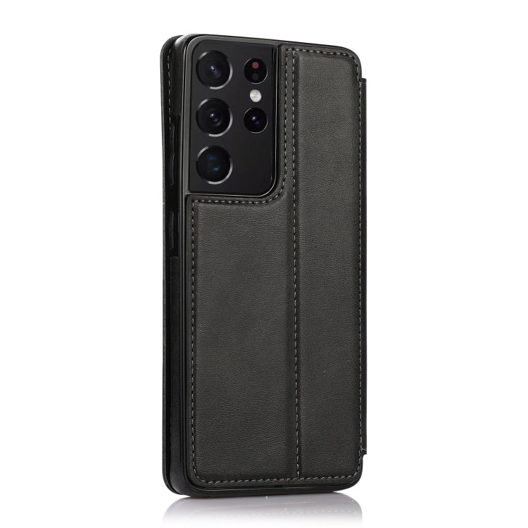 For Samsung Galaxy S21 Ultra 5G Knight Magnetic Suction Leather Phone Case
