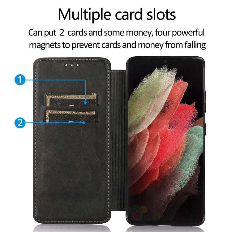 For Samsung Galaxy S21 Ultra 5G Knight Magnetic Suction Leather Phone Case