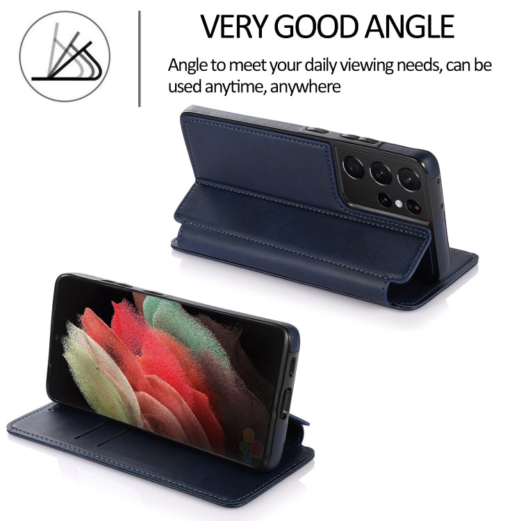 For Samsung Galaxy S21 Ultra 5G Knight Magnetic Suction Leather Phone Case