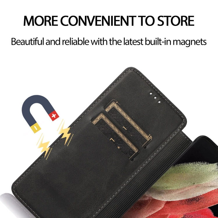 For Samsung Galaxy S21 Ultra 5G Knight Magnetic Suction Leather Phone Case
