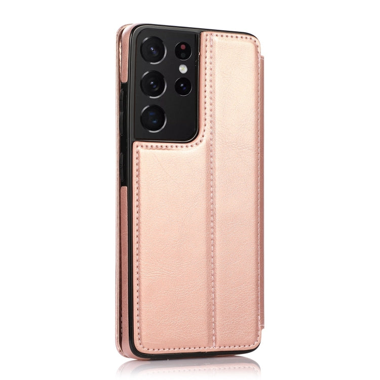For Samsung Galaxy S21 Ultra 5G Knight Magnetic Suction Leather Phone Case