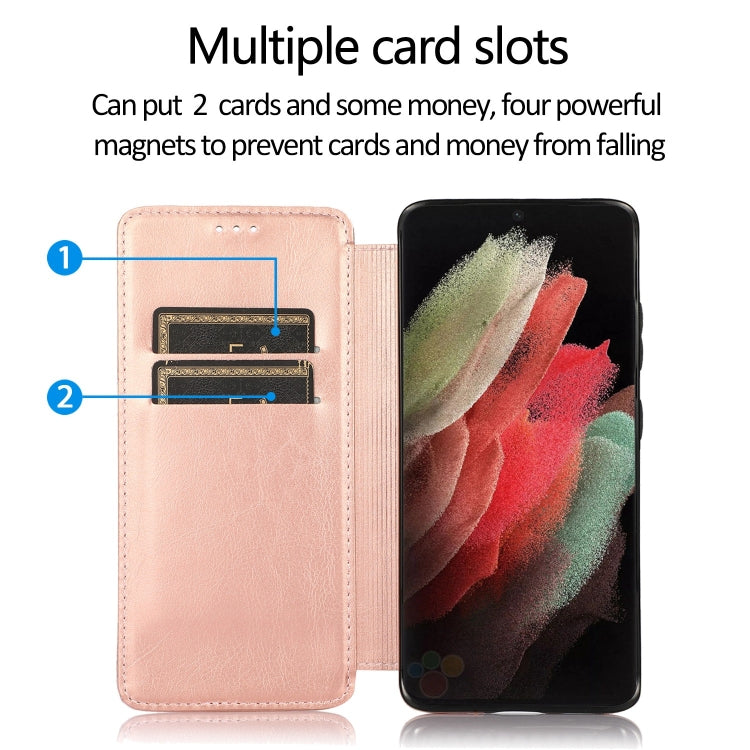 For Samsung Galaxy S21 Ultra 5G Knight Magnetic Suction Leather Phone Case