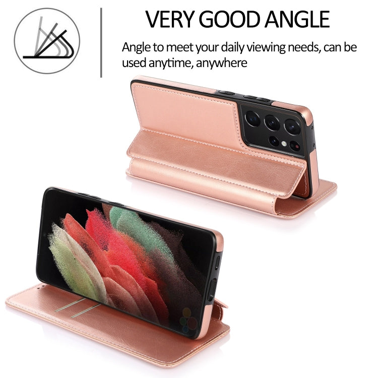 For Samsung Galaxy S21 Ultra 5G Knight Magnetic Suction Leather Phone Case