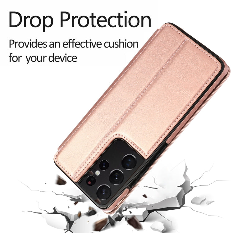 For Samsung Galaxy S21 Ultra 5G Knight Magnetic Suction Leather Phone Case