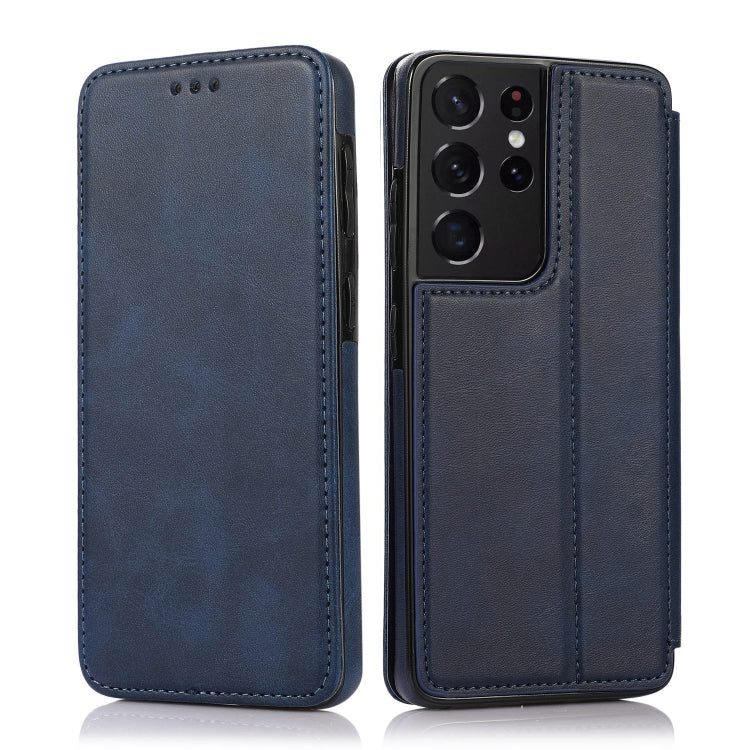 For Samsung Galaxy S21 Ultra 5G Knight Magnetic Suction Leather Phone Case