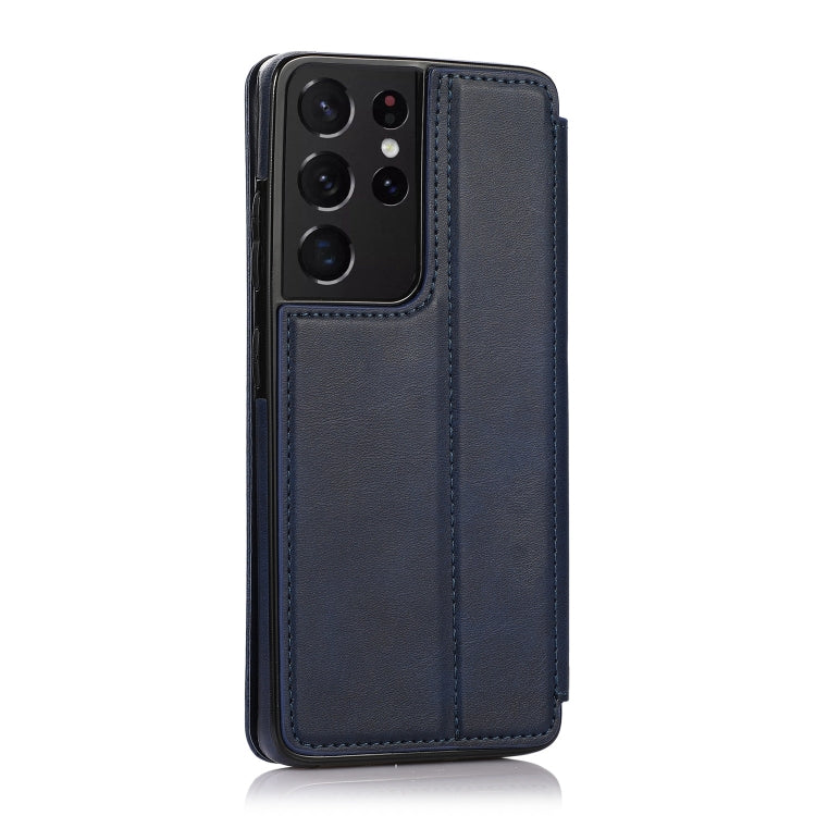 For Samsung Galaxy S21 Ultra 5G Knight Magnetic Suction Leather Phone Case