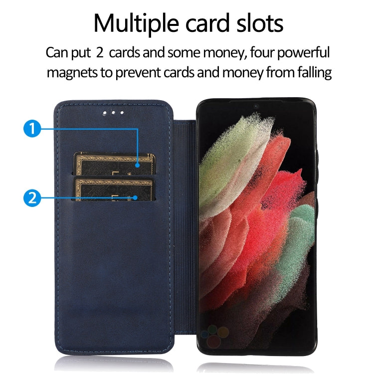 For Samsung Galaxy S21 Ultra 5G Knight Magnetic Suction Leather Phone Case