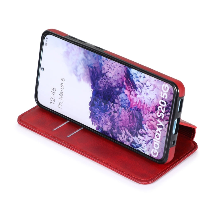 For Samsung Galaxy S20 Knight Magnetic Suction Leather Phone Case