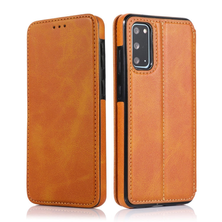 For Samsung Galaxy S20 Knight Magnetic Suction Leather Phone Case