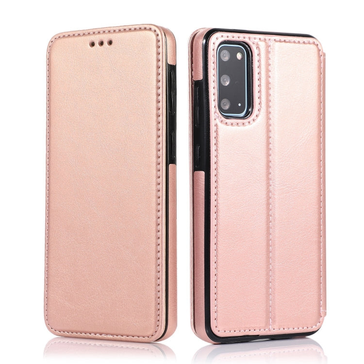 For Samsung Galaxy S20+ Knight Magnetic Suction Leather Phone Case