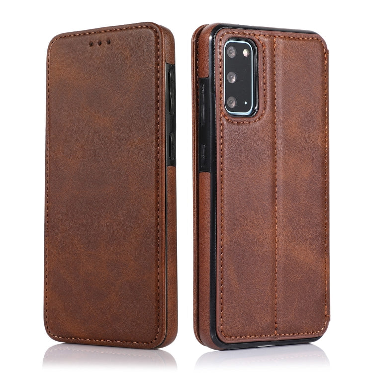 For Samsung Galaxy S20+ Knight Magnetic Suction Leather Phone Case