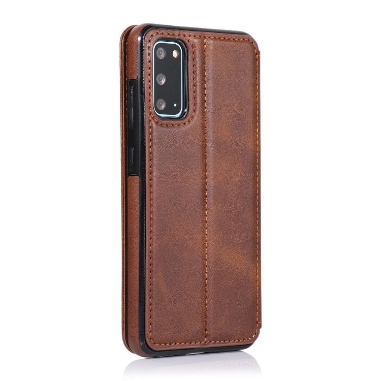 For Samsung Galaxy S20+ Knight Magnetic Suction Leather Phone Case