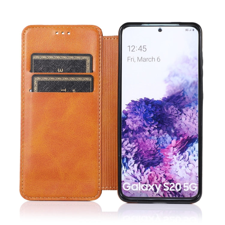 For Samsung Galaxy S20+ Knight Magnetic Suction Leather Phone Case