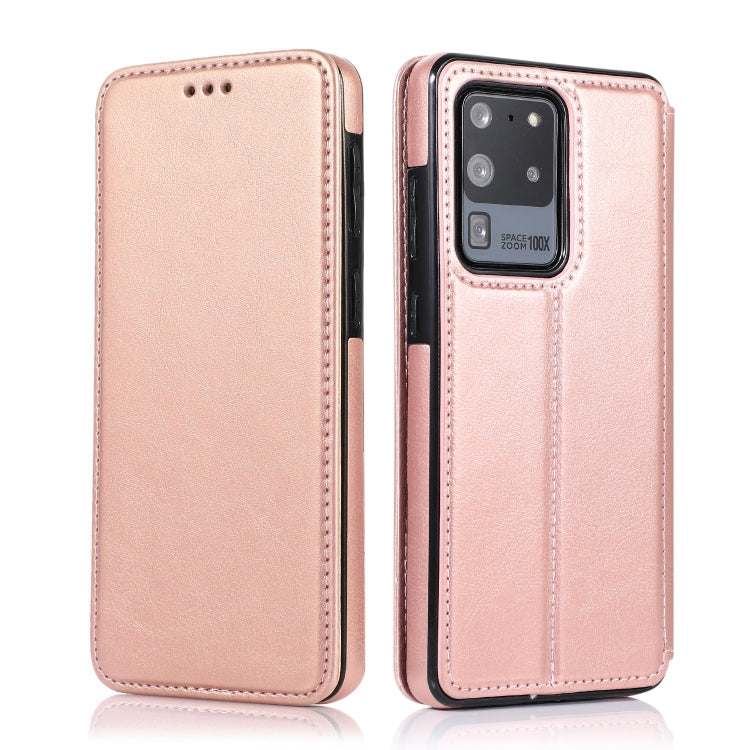 For Samsung Galaxy S20 Ultra Knight Magnetic Suction Leather Phone Case